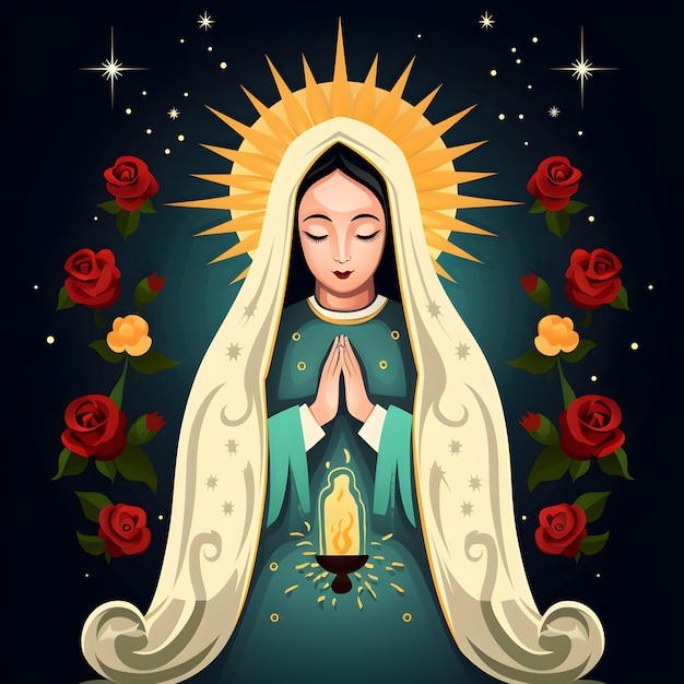 Foto festa católica da virgem de guadalupe, peregrinação católica mexicana, festa anual de 12 de dezembro.