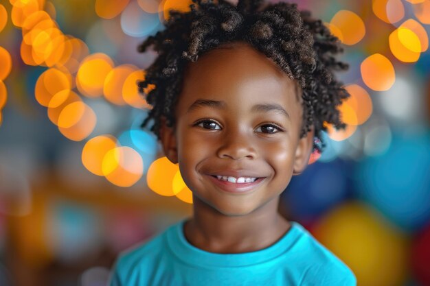 Festa de aniversário para um jovem afro-americano alegre e satisfeito Ai generativo