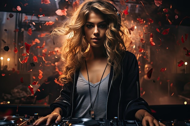 Festa de DJ de mulher em boate