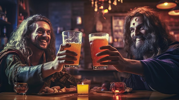 Festa de Halloween no clube da cerveja