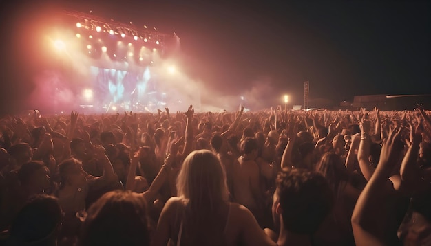 festa de multidão luzes de palco concerto ao vivo festival de música de verão