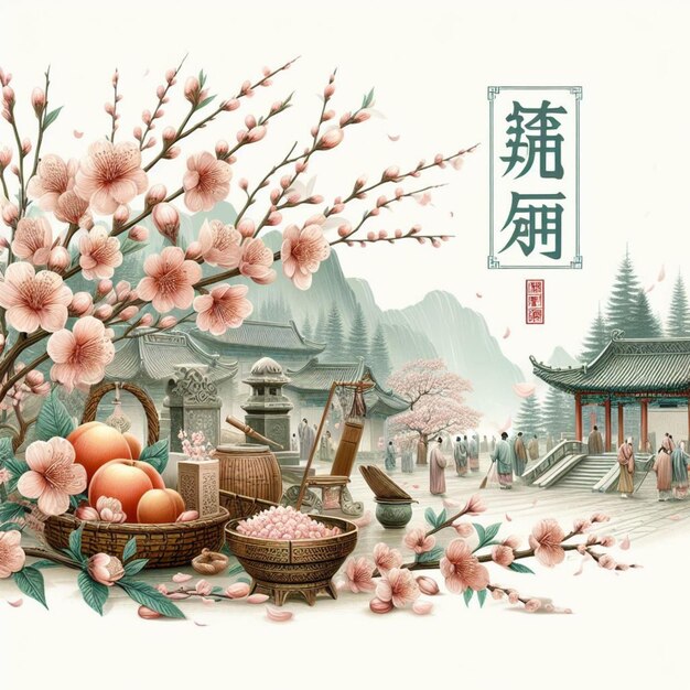 Festa de Qingming Celebrando o Post para o Evento Chinês