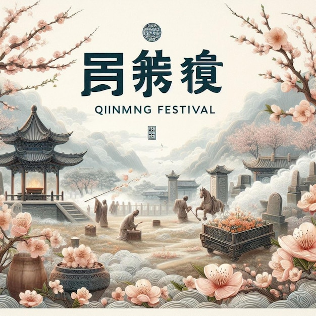 Festa de Qingming Celebrando o Post para o Evento Chinês