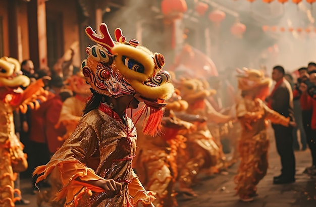 Festa do Ano Novo Chinês Dança do Dragão