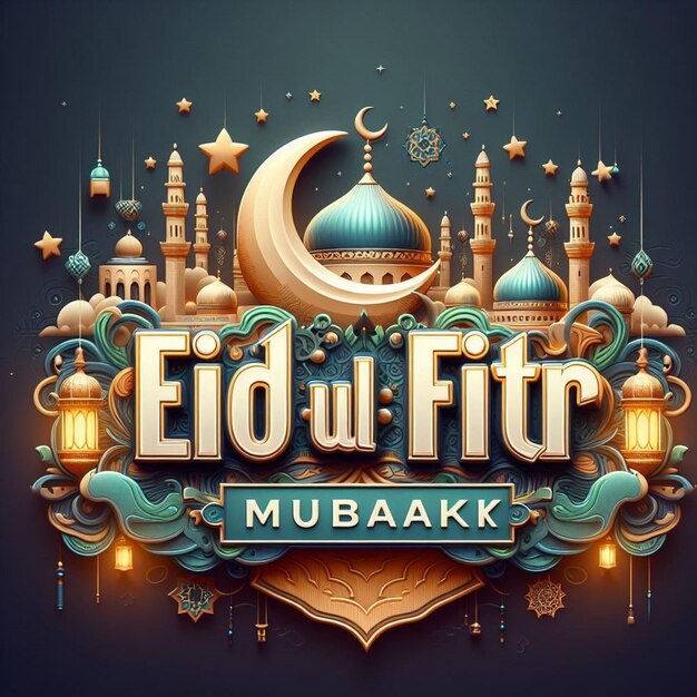 Festa do Eid compartilhe a alegria com este design de bandeira de Mubarak atraente e comemorativo