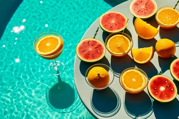 Festa na piscina de verão