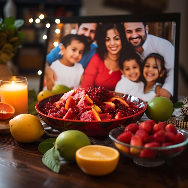 Foto festas emocionantes uma feliz celebração familiar da noite de yalda