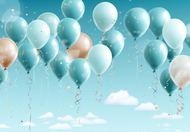 Festballons Farbige Ballons fliegen im Hintergrund Feierparty