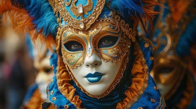 Los festejantes se visten con trajes impresionantes, desde máscaras exóticas hasta tocados de plumas