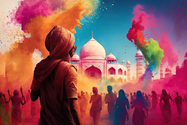 festival de colores en india celebración de vacaciones de primavera holi