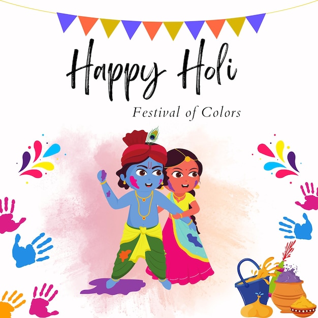 Festival Cultural Indiano Branco de Holi Instagram Post 1