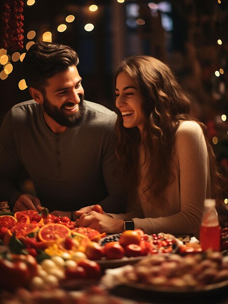 Foto festival da noite de yalda conceito de sessão de fotos de uma paisagem nocturna animada de yalda