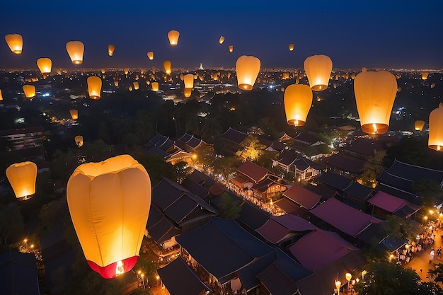 Festival das Lanternas do Céu Chiang mai Tailândia