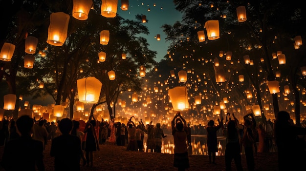 Festival das lanternas do festival Yi Peng, Chiang Mai, Tailândia