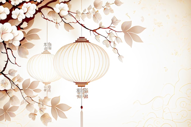 Foto festival de ano novo chinês com ilustração 3d de fundo de cor de tom branco
