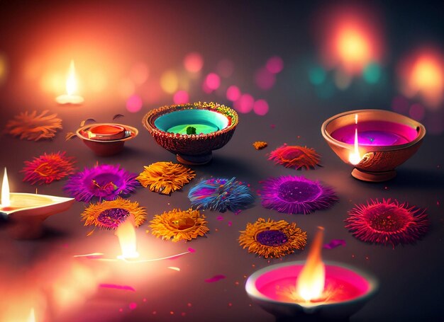 festival de diwali com decoração