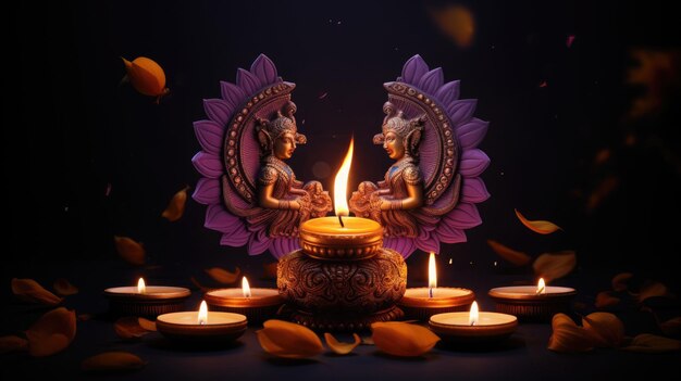 festival de diwali com luz de lanterna celebração fundo copiar espaço pano de fundo