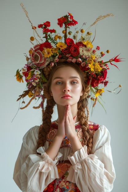 Foto festival de ivan kupala celebração alegre na natureza