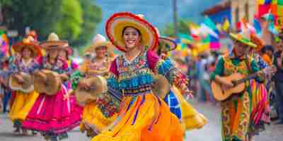 Foto festival de trajes folclóricos de carnaval ia generativa