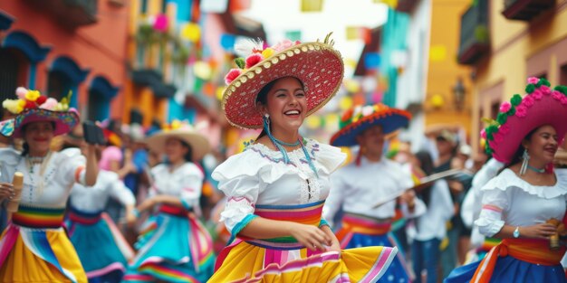 Foto festival de trajes folclóricos de carnaval ia generativa