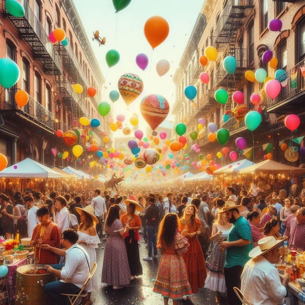 Festival e balões foto realista