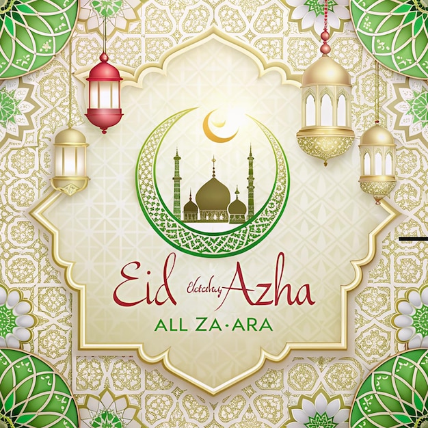 Festival de Eid Al Azha Mubarak Fondo islámico aislado en fondo blanco Ilustración del año nuevo islámico