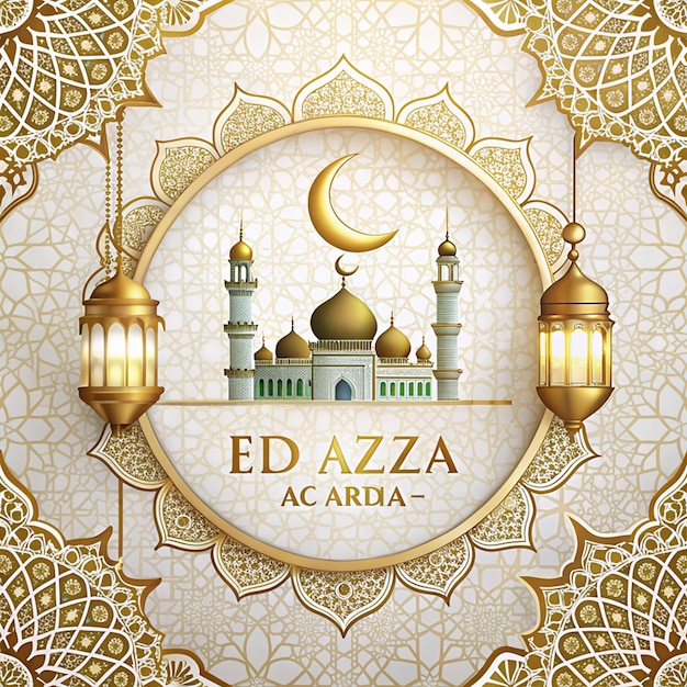 Festival de Eid Al Azha Mubarak Fondo islámico aislado en fondo blanco Ilustración del año nuevo islámico
