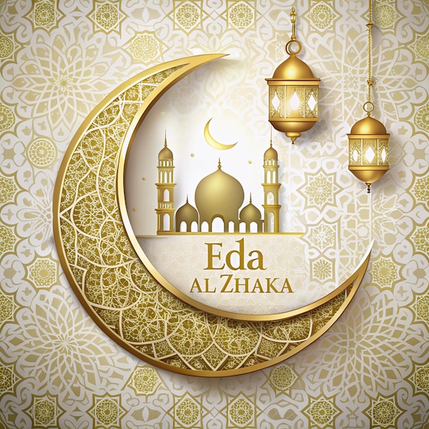 Festival de Eid Al Azha Mubarak Fondo islámico aislado en fondo blanco Ilustración del año nuevo islámico