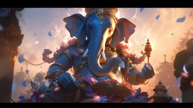 Festival Ganesha Chaturthi dedicado al dios indio con cabeza de elefante