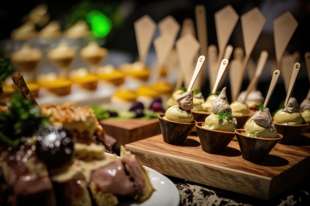 Festival gastronómico con comida variada Servicio de catering Generado por IA