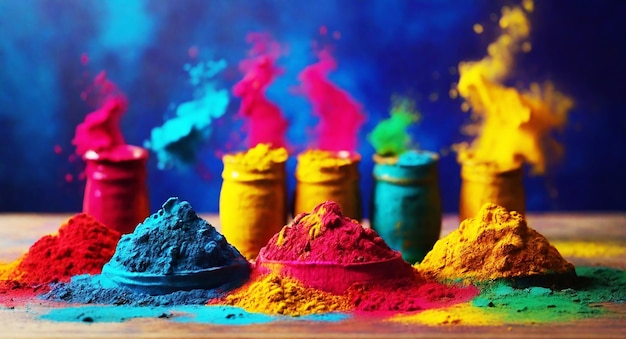 Festival de Holi La gente de la India celebra el festival de Holi de colores colorido color de polvo de gulaal