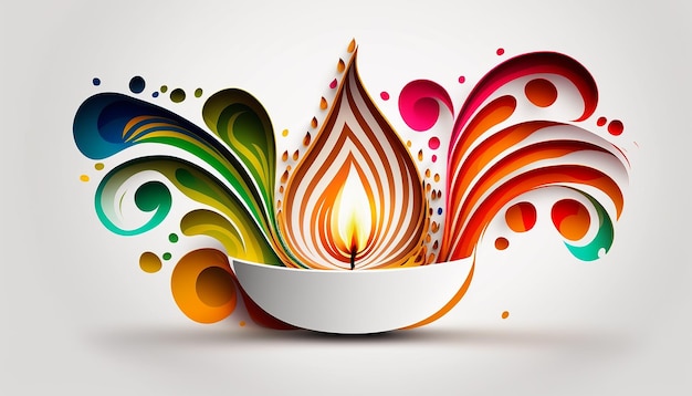 Festival indiano de Diwali, Diwali diya abstract, Generative ai