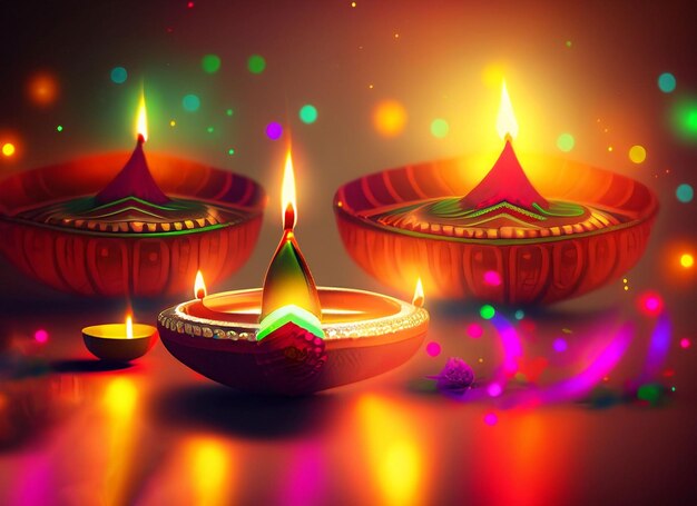 Festival indio Diwali linterna colorida para el festival diwali