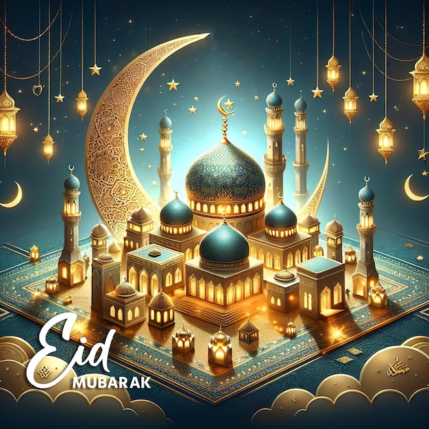 El Festival Islámico del Eid Eid ul fitr eid ul adha diseño de fondo Eid Mubarak