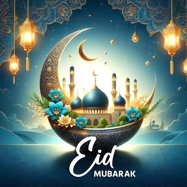 El Festival Islámico del Eid Eid ul fitr eid ul adha diseño de fondo Eid Mubarak