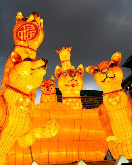 Festival de las linternas chinas Espectáculo brillante Figuras de animales