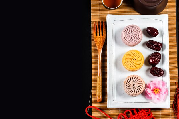 Foto festival de medio otoño chinese traditional pastry mooncake