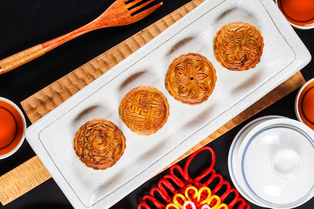 Festival del Medio Otoño Pastelería Tradicional China Mooncake