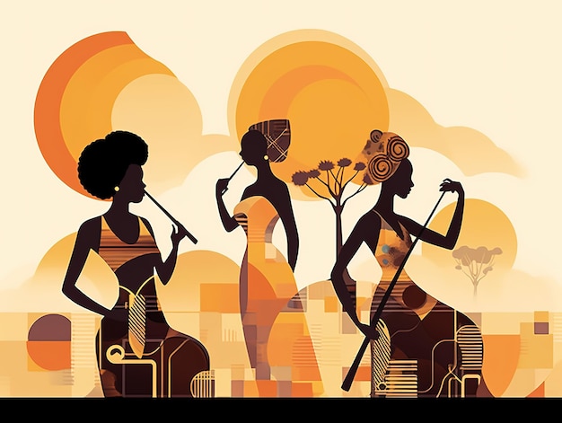 Festival de música de la cultura africana diseño vectorial abstracto fiesta de música para ocasiones especiales