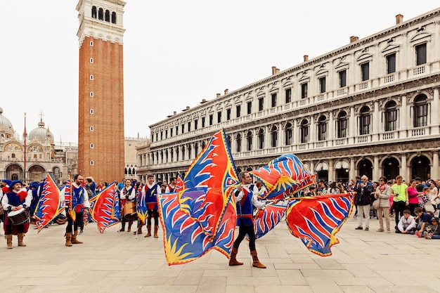 Festival na Praça de São Marcos em Veneza. Itália