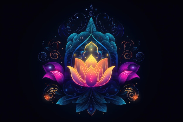 Festival of Lights Blumensymbol generative ai