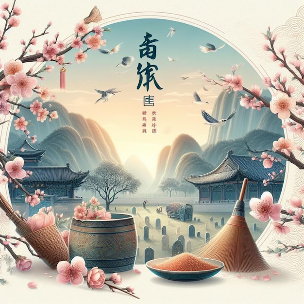 Festival de Qingming Celebrar el puesto para el evento chino