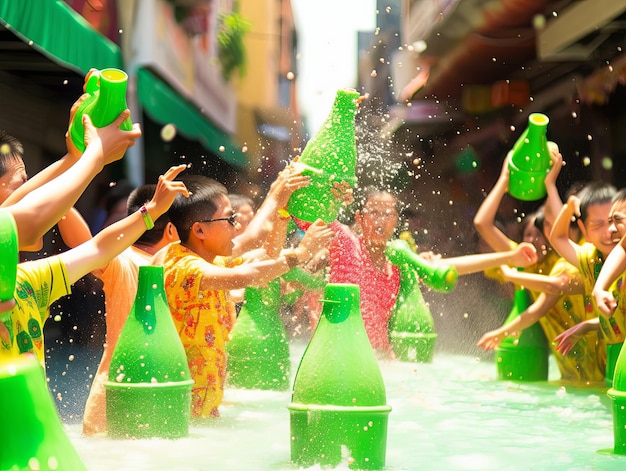 El Festival Songkran tailandés en verde