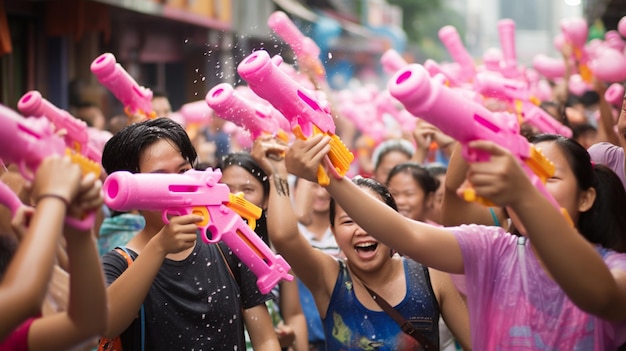 El festival de Songkran en Tailandia