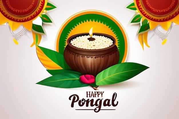 Festival de Tamil Nadu Feliz fiesta de Pongal Título de tarjeta de felicitación