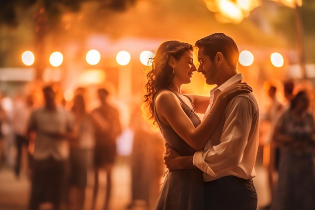 Festival de tango argentino con gente bailando IA generativa