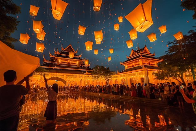 Festival Yee Peng en la ciudad de Bangkok