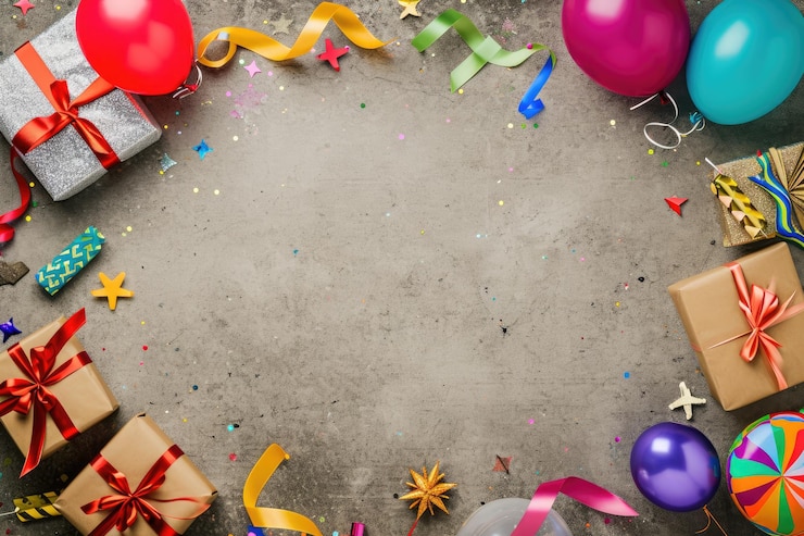 Foto los festivales celebran varias ocasiones las felicitaciones son divertidas y decoradas con cintas de cajas de regalos