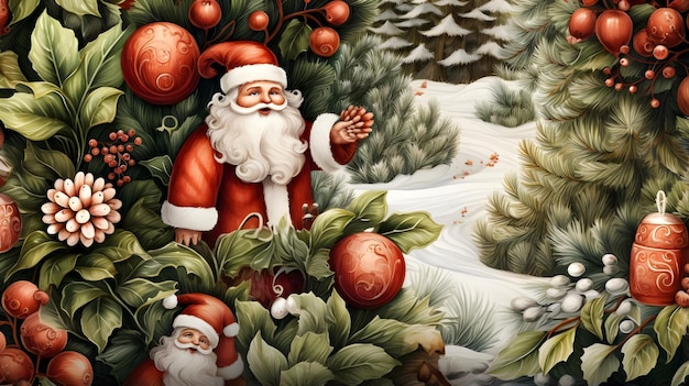 Festive Christmas Holiday Aquarela Ilustração Banner Imagem