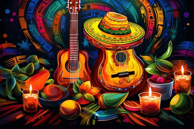 Festive Cinco De Mayo Arte Desenho Imagem